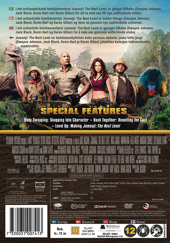 Movie - Jumanji: The Next Level Dvd S-T