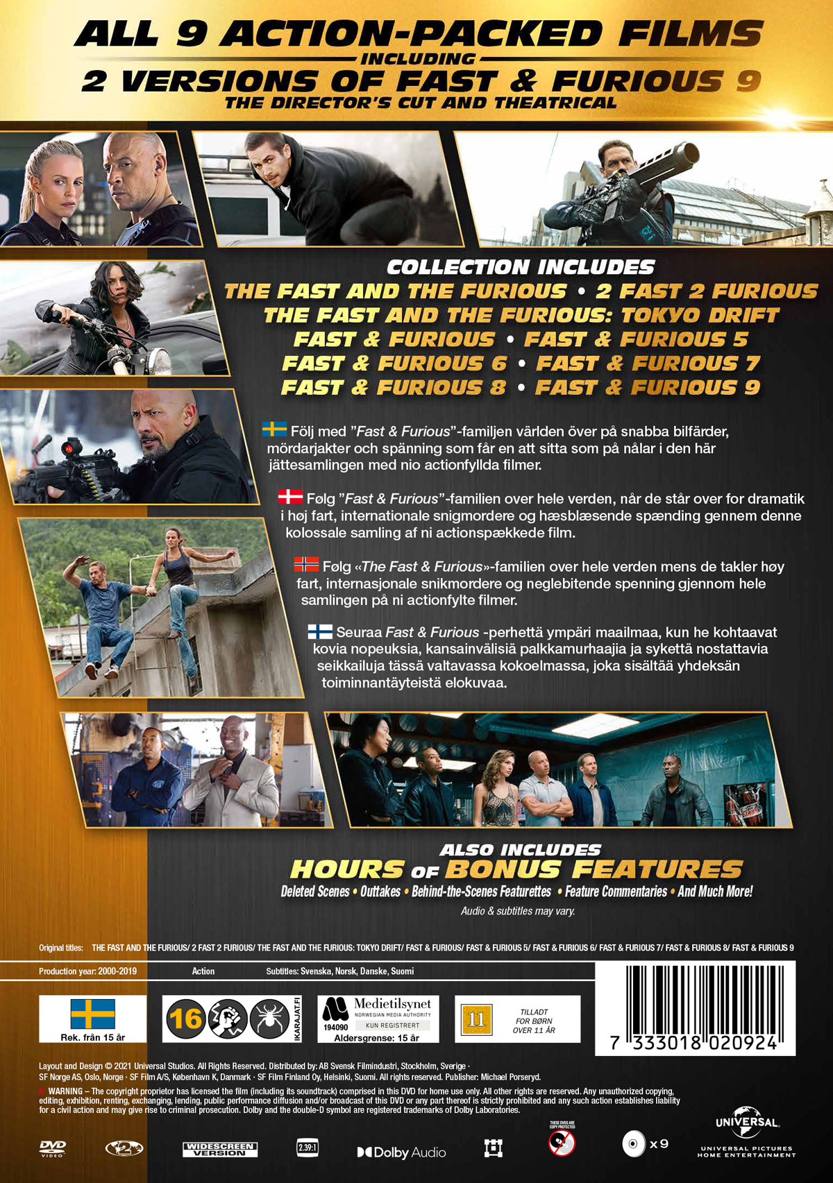 Movie - Fast And Furious Box 1-9 (Dvd)