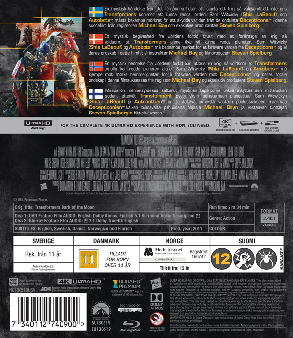 Movie - Transformers 3: Dark Of The Moon Uhd
