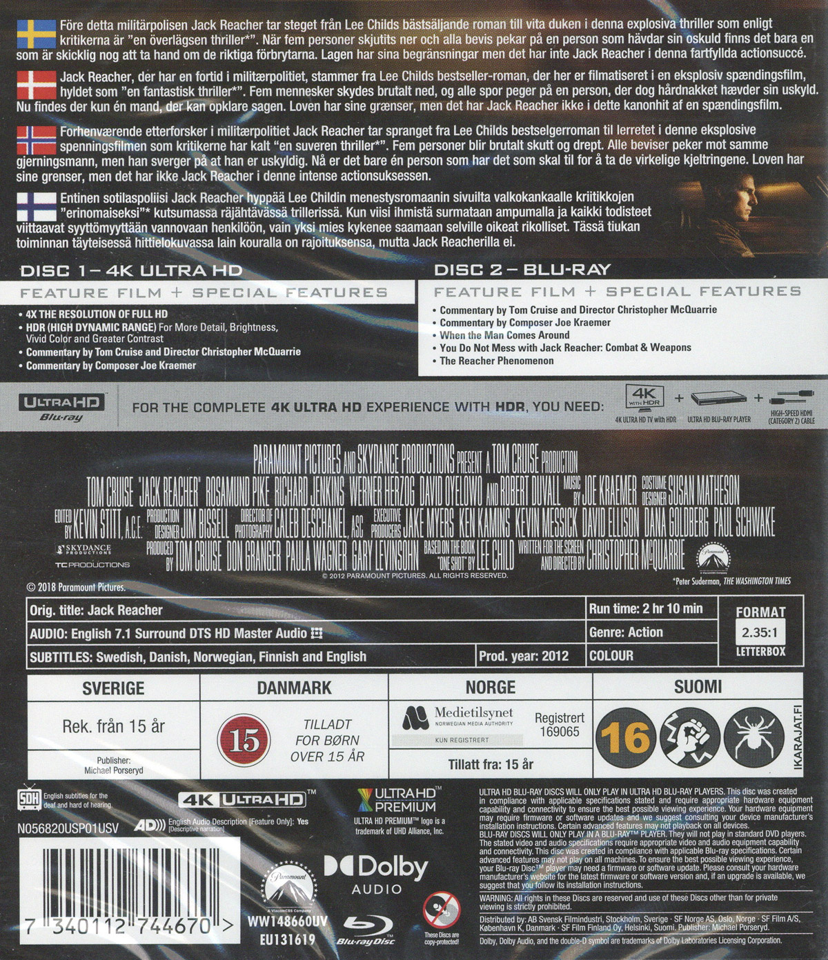Movie - Jack Reacher Uhd
