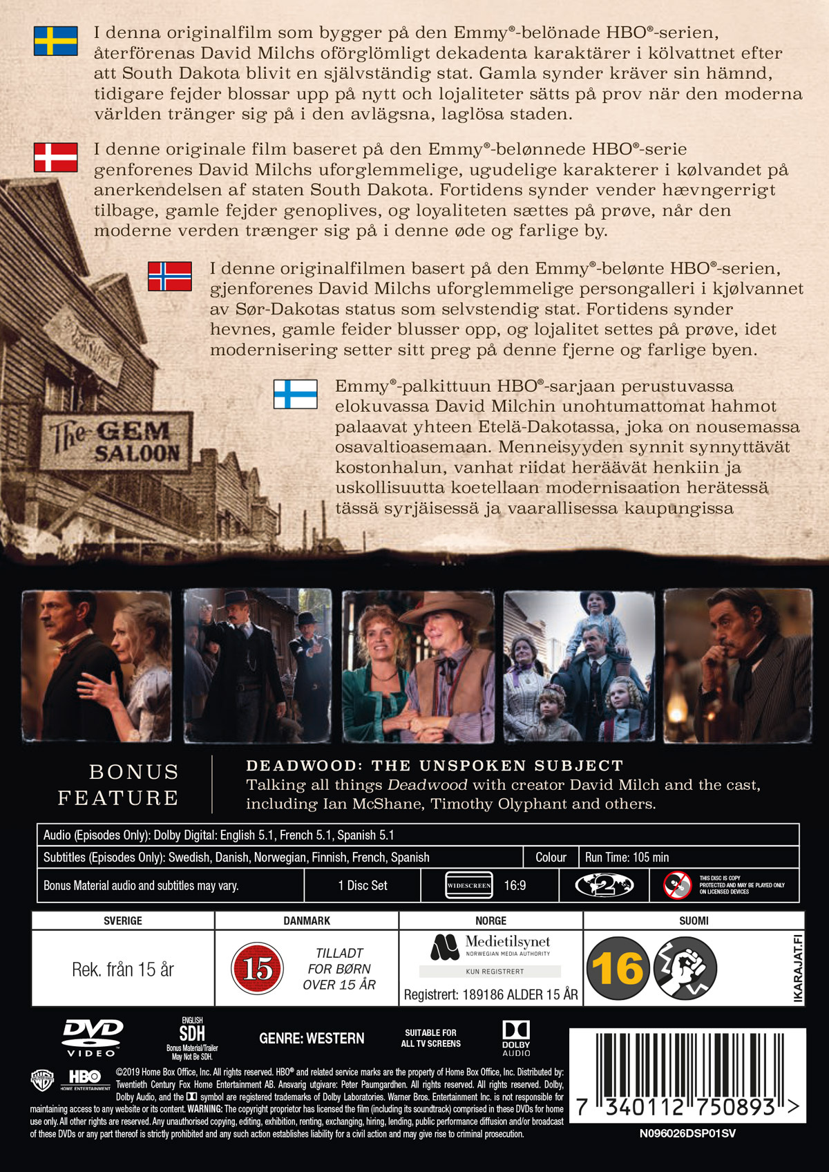 Movie - Deadwood - The Movie Dvd