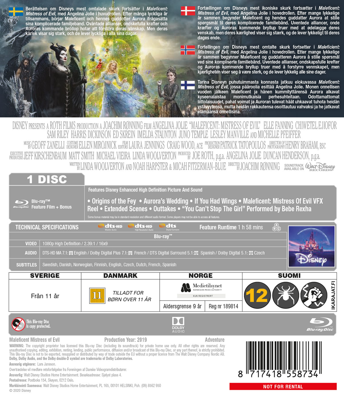 Movie - Maleficent Mistress Of Evil Bd/Scandi