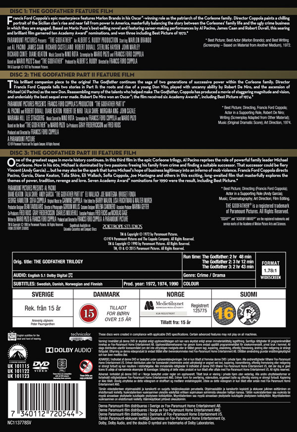 Movie - Godfather 1-3 Dvd