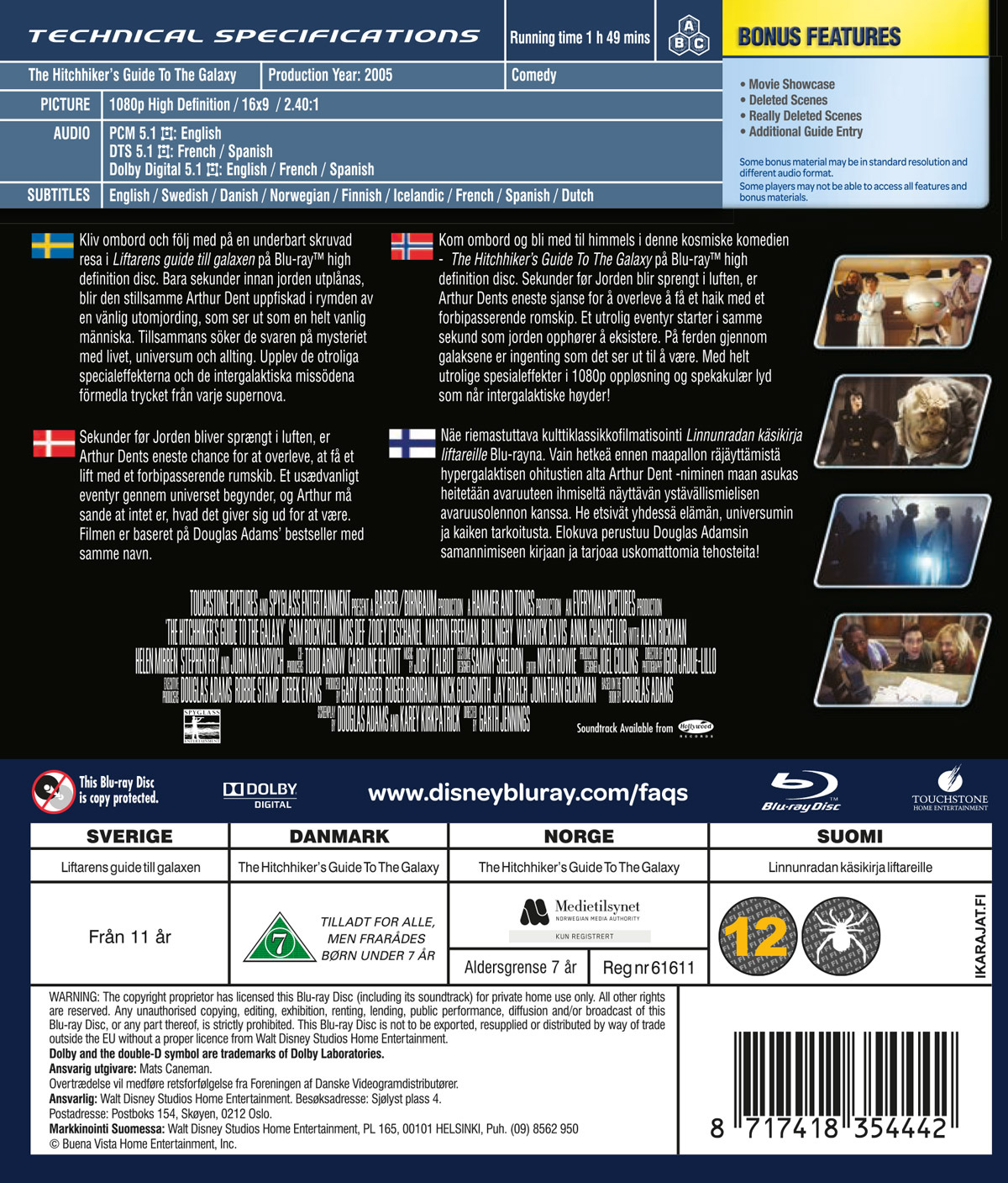 Movie - Hitchhikers Guide To The Galaxy Bd/Scand