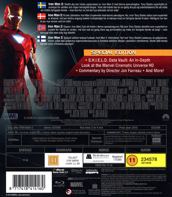 Movie - Iron Man 2 Bd/Scandi