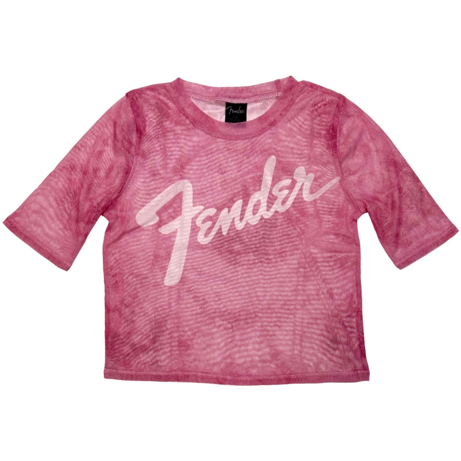 Fender - Classic Logo Lady Pink Mesh Crop