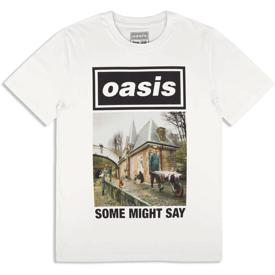 Oasis - Some Might Say Single Cover Wht T-Shirt