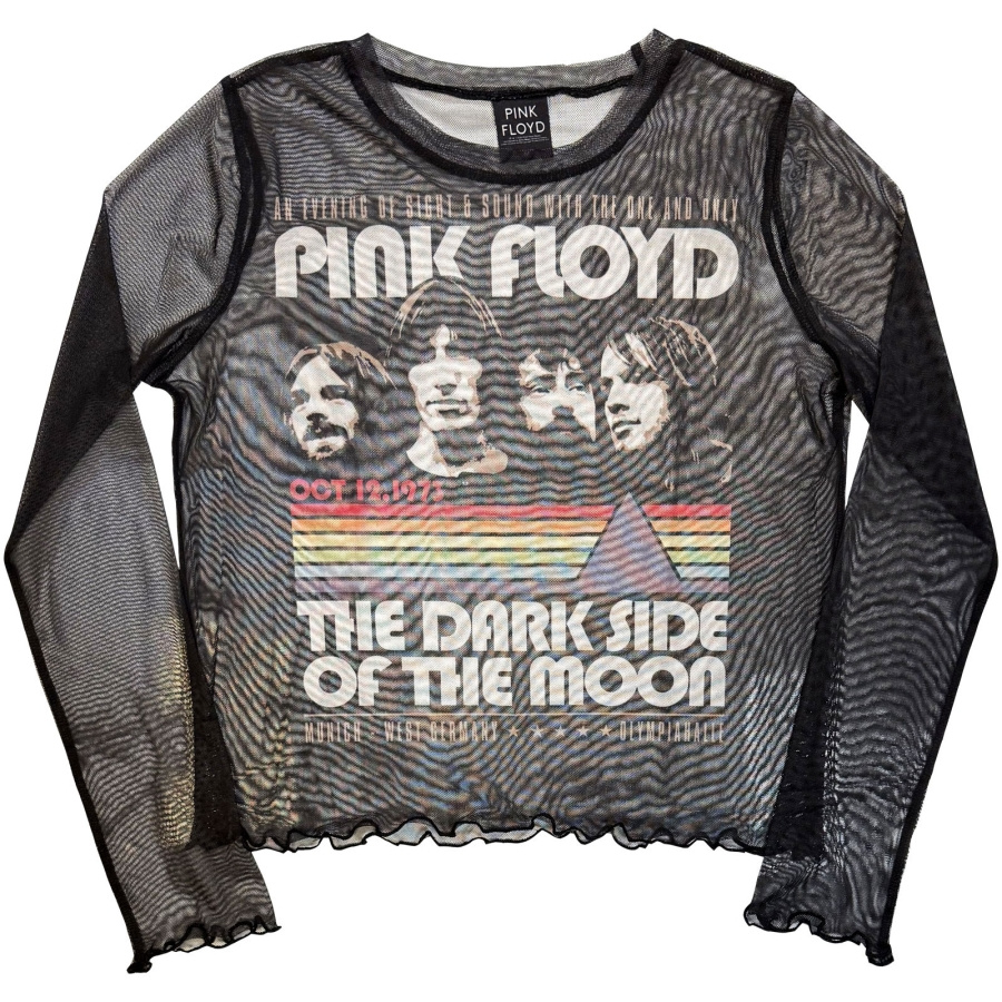 Pink Floyd - Vintage Stripes Lady Bl Mesh Crop T-Shirt