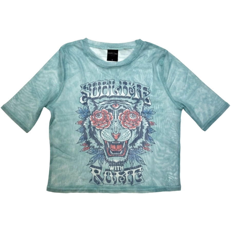 Sublime - With Rome Lady Lht Blue Mesh Crop T-Shirt