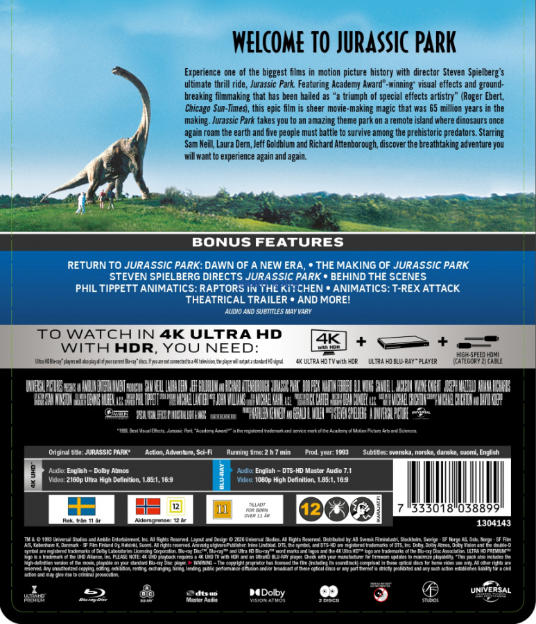 Movie - Jurassic Park (Ltd Black Edition Steelbook 2-Disc / 4K UHD + Blu-ray)