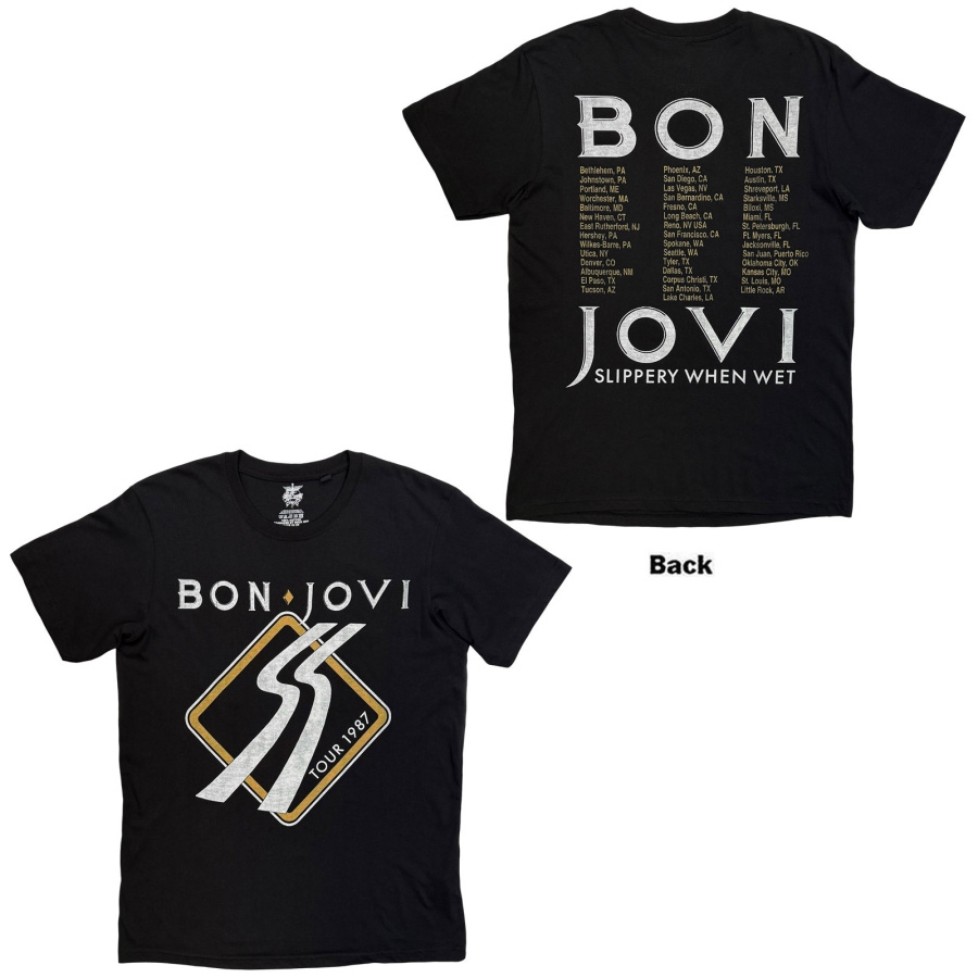 Bon Jovi - Slippery When Wet 87 Uni Bl T-Shirt