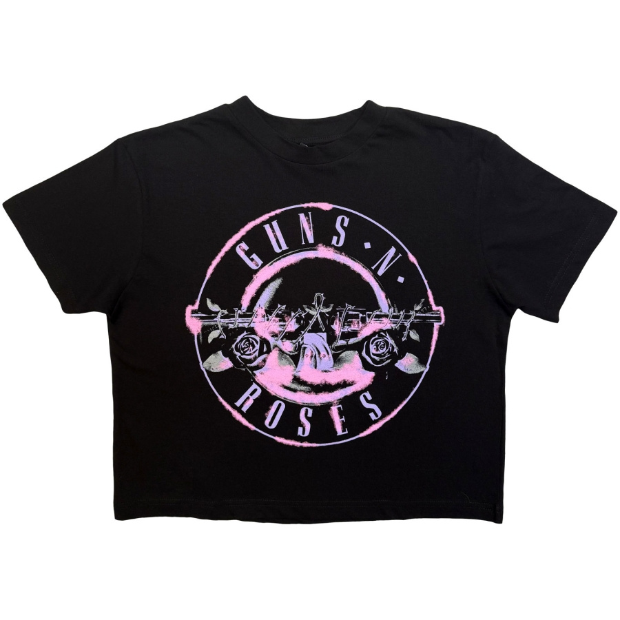 Guns N Roses - Pink Bullet Lady Bl Crop Top