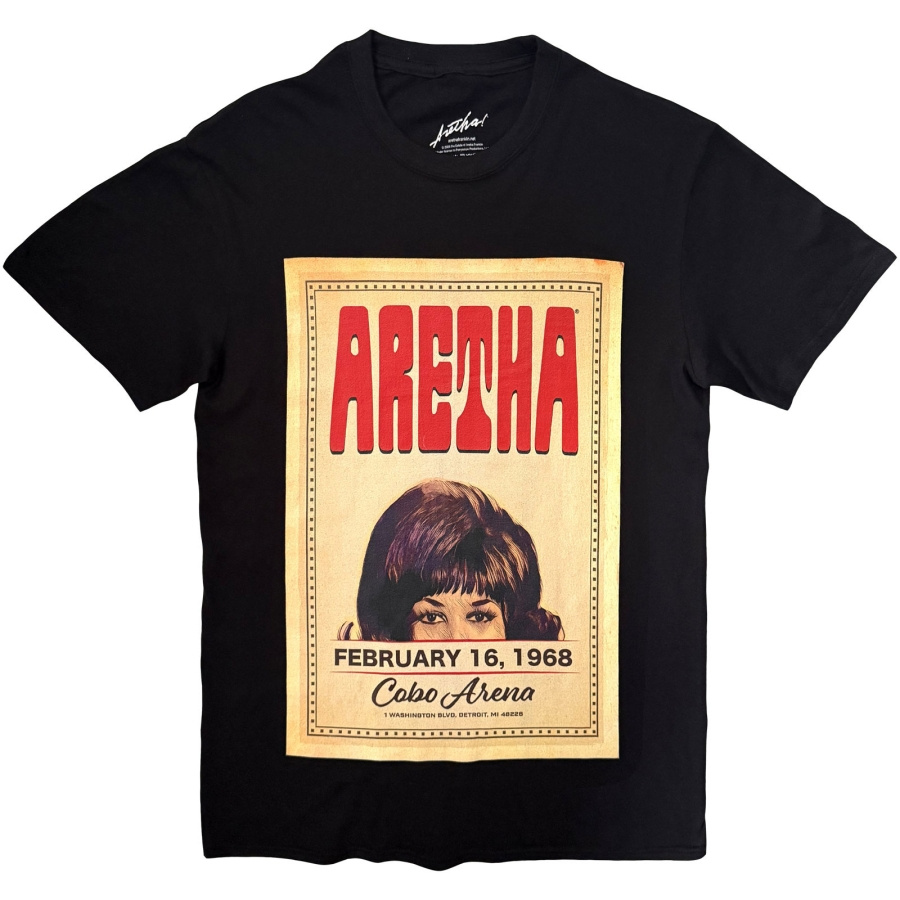 Aretha Franklin - Cobo Hall Uni Bl T-Shirt