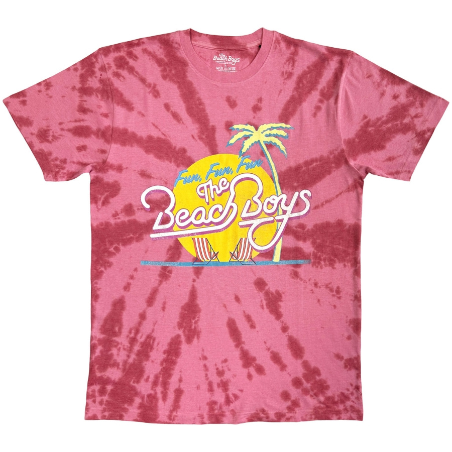 Beach Boys - Fun, Fun, Fun Uni Red Dipdye T-Shirt
