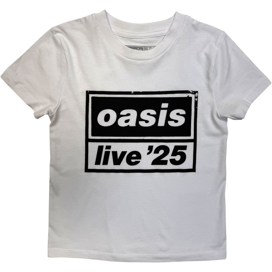Oasis - Live '25 Distressed Lockup Boys Wht T-Shirt