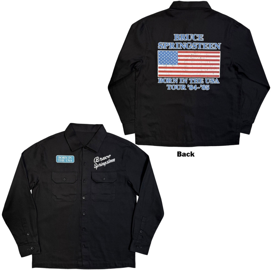 Bruce Springsteen - Born In The Usa Flag Uni Bl Casual Shirt
