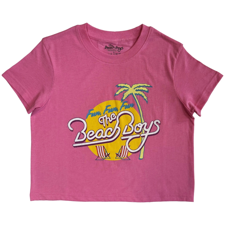 Beach Boys - Fun, Fun, Fun Lady Pink Crop Top