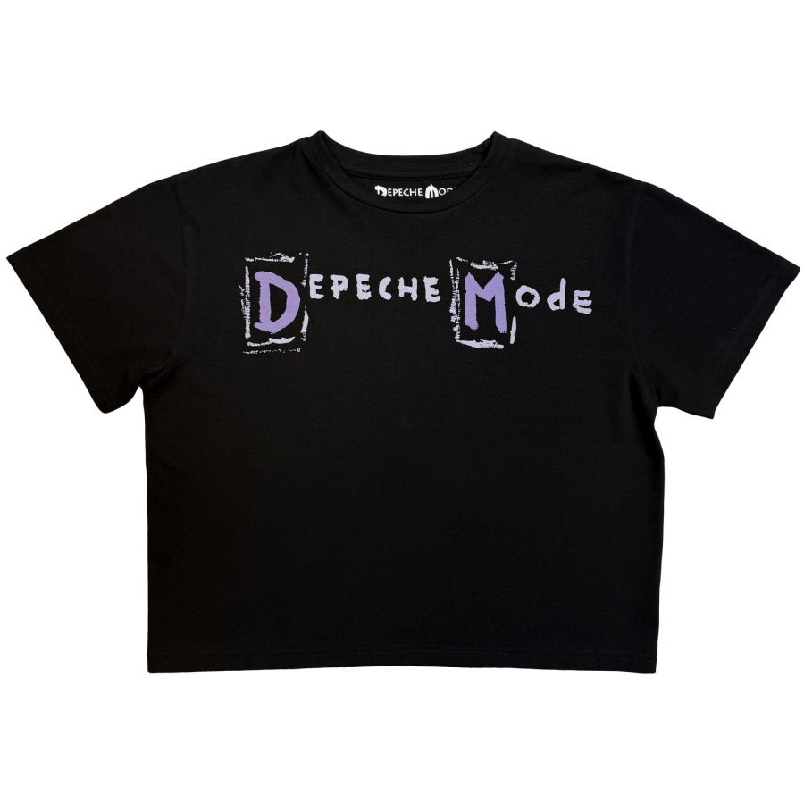 Depeche Mode - Hand Painted Logo Lady Bl Crop Top