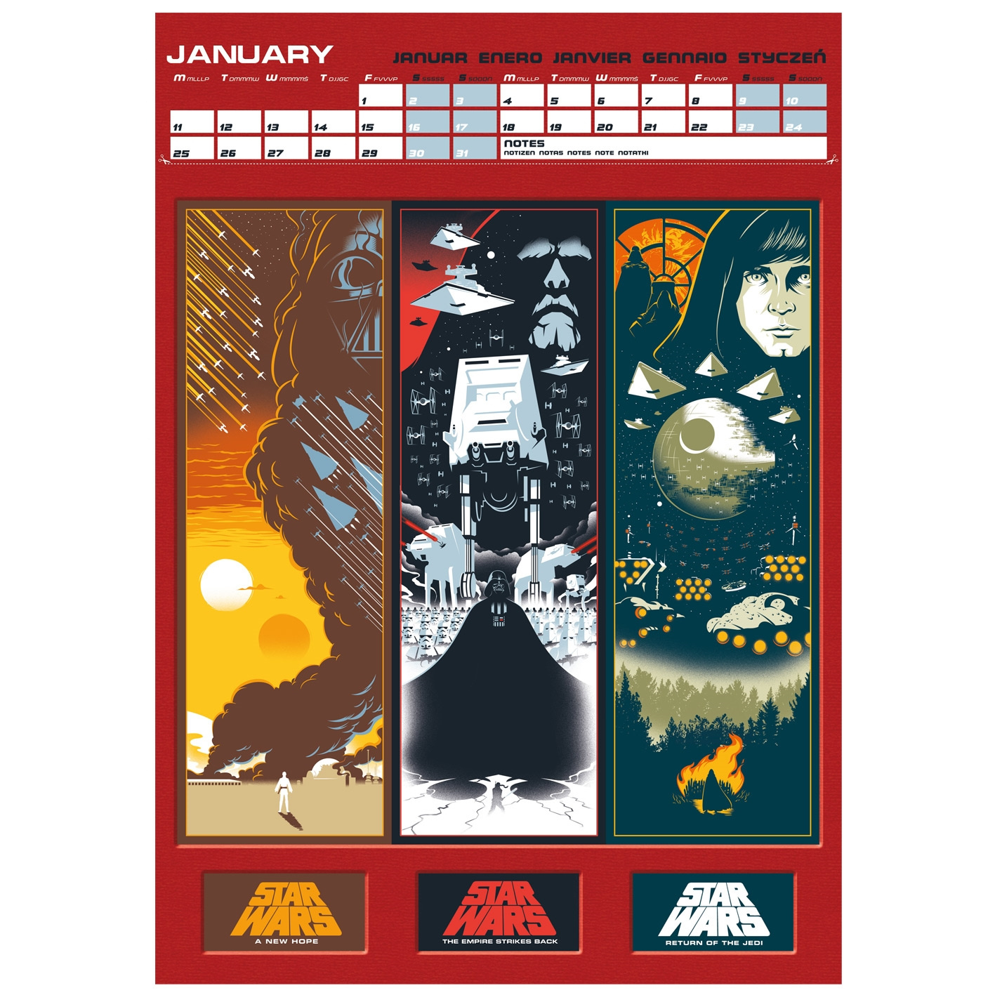Star Wars - 2027 A3 Poster Calendar
