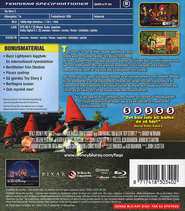 Movie - Toy Story 2 1-Disc Bd /Scandi (Re-Issued