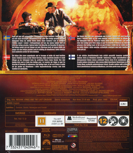 Movie - Indiana Jones 3: Last Crusade Bd